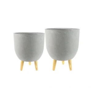 Pot op voet Ruth D32 H41 grijs - Set van 2 | set bloempotten op voet | Online Woondecoratie NL