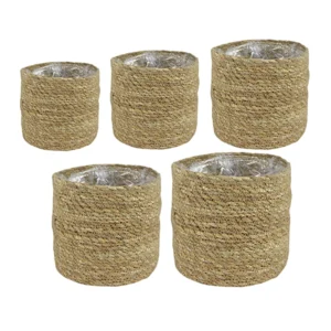 Pot Stef D20 H18 naturel - Set van 5 | mand van zeegras | Online Woondecoratie NL