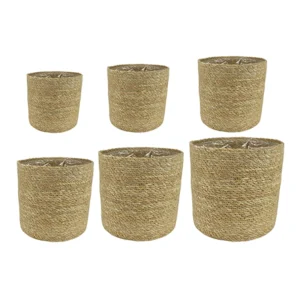 Pot Stef D28 H28 naturel - Set van 6 | mand van zeegras | Online Woondecoratie NL