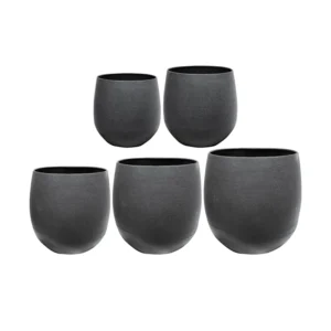 Pot Stijn D58 H56 matzwart - Set van 5 | bloempot metaal | Online Woondecoratie NL