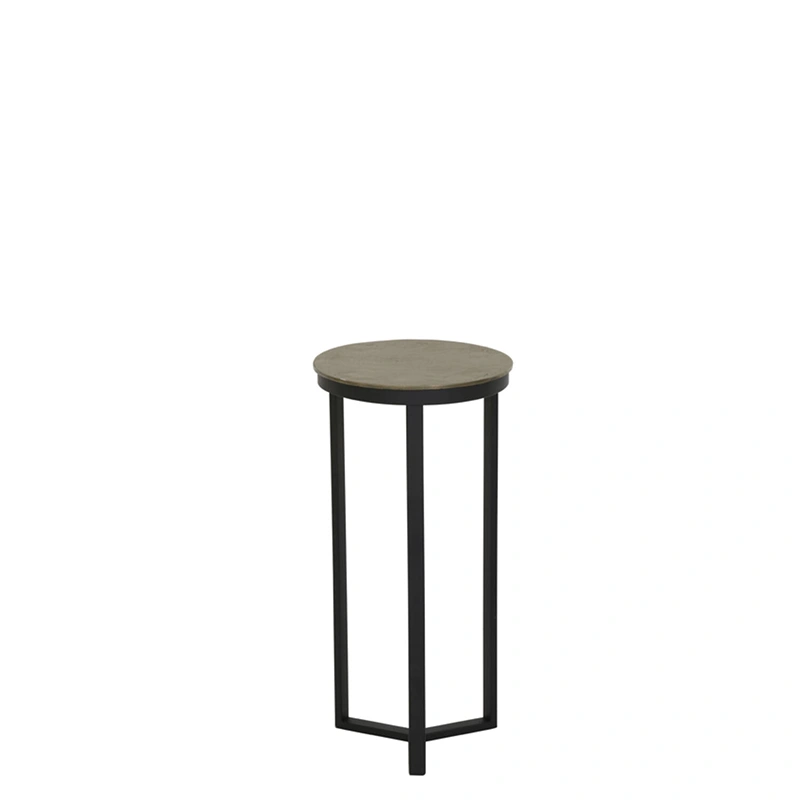 Zuil Retiro D30 H60,5 mat zwart + brons | metalen plantentafel | Online Woondecoratie NL