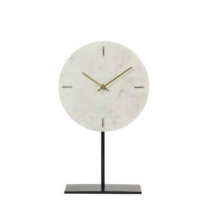 Light & Living Klok op voet Moreno marmer wit