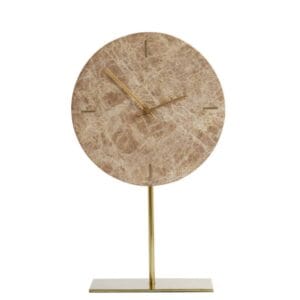 Light & Living Klok op voet Moreno marmer bruin